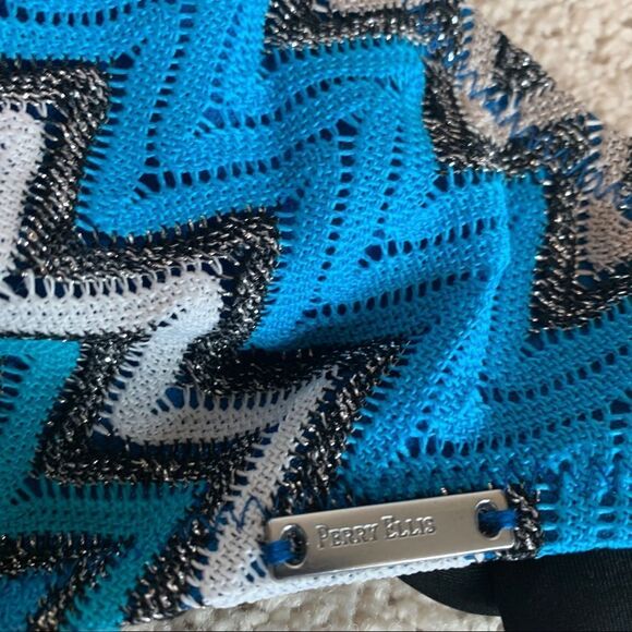 Perry Ellis blue gray chevron knit bikini bottoms Sz XS NWT - Picture 9 of 10